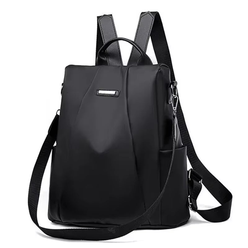 New Fashion Nylon Solid Color Lightweight Waterproof Large Capacity Detachable Shoulder Strap Multi Functional Women'S Backpack