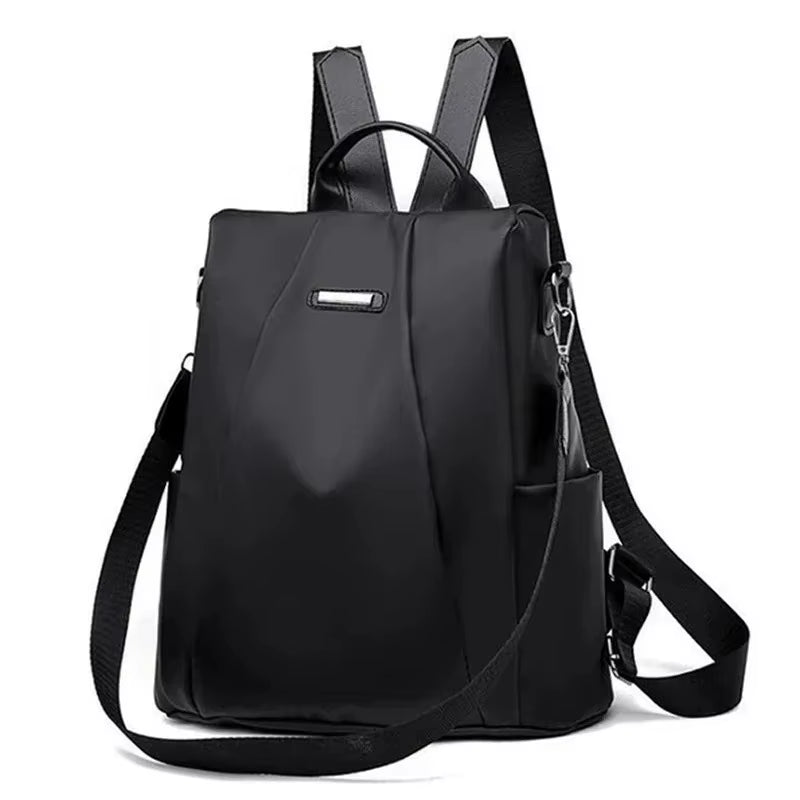 New Fashion Nylon Solid Color Lightweight Waterproof Large Capacity Detachable Shoulder Strap Multi Functional Women'S Backpack